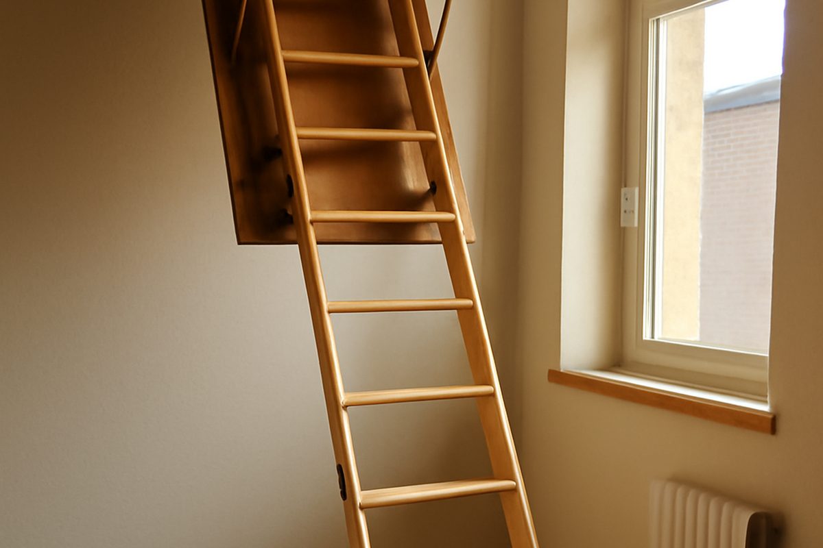 Escalier escamotable deploye